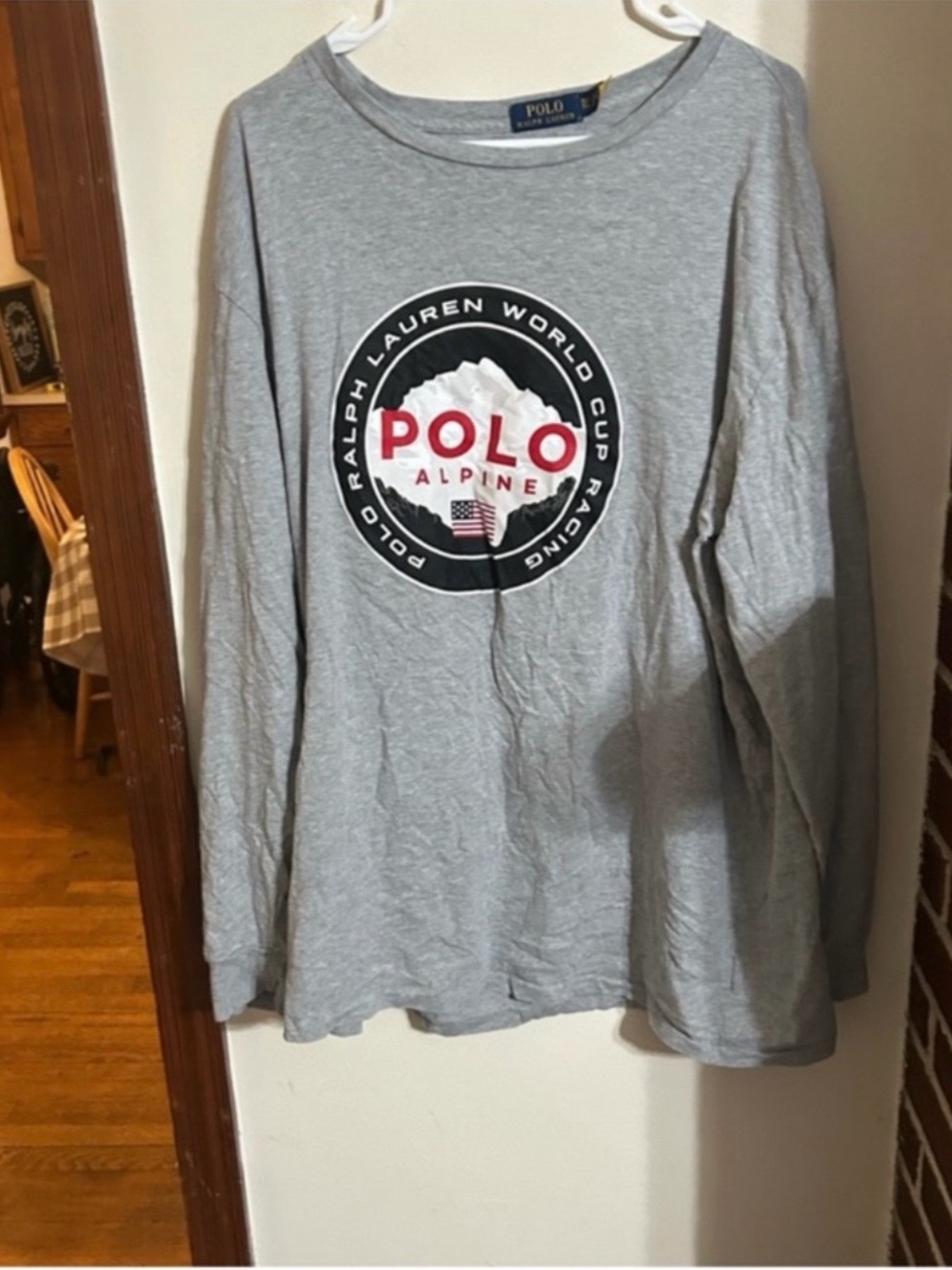 Polo by Ralph Lauren Size XLT Gray Long-Sleeve Alpine Graphic Tee